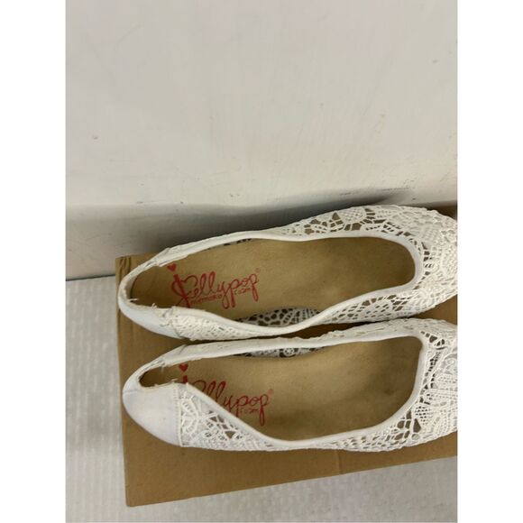 Jelly Pop memory foam Shoes 9m flats white crochet round toe - Picture 4 of 8